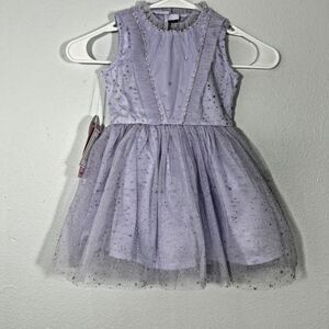 Minnie Minors Dress Kids 18 24 Purple Tulle Sleeveless Glitter Party Formal‎